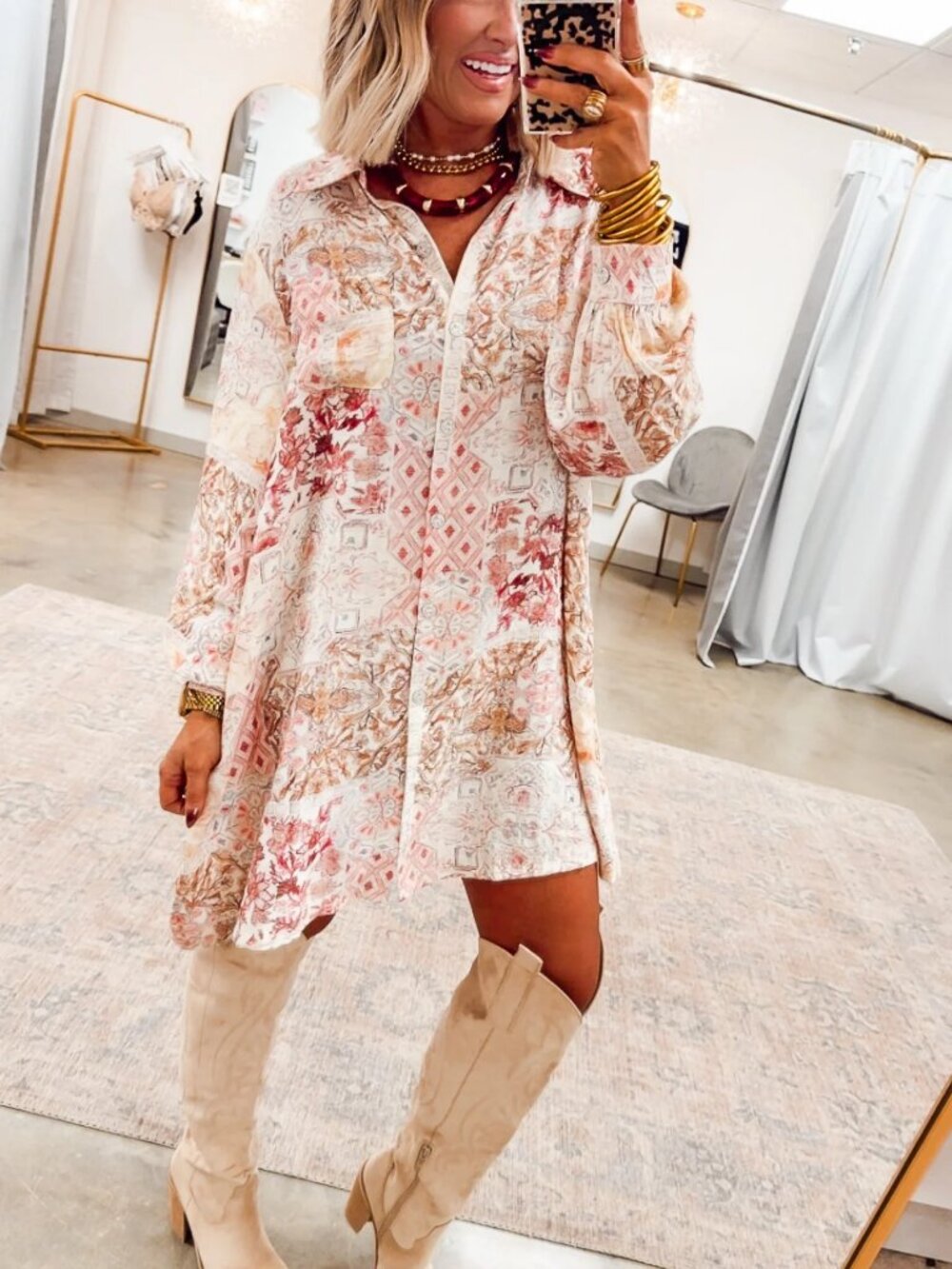 POL The Khloe Tunic In Ivory - Picture 5 of 14
